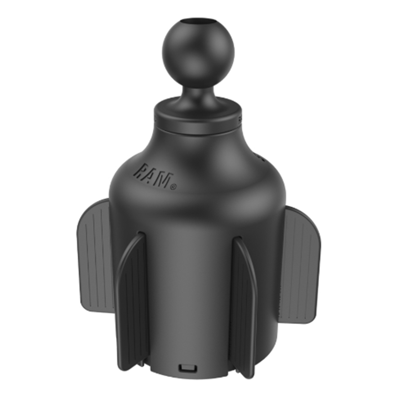 RAM A-CAN cup holder mount component designed to fit standard vehicle and marine cup holders.
